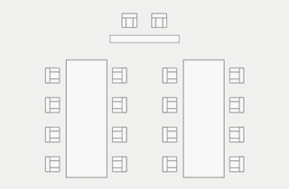 18名の場合のテーブルレイアウト