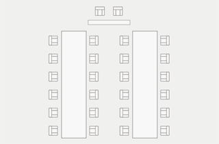 26名の場合のテーブルレイアウト